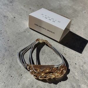 Studio 1886 Avon Cord and chain Gold tone and grey cord Bracelet